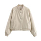 Women's Light Cropped Bomber Jacket 7
