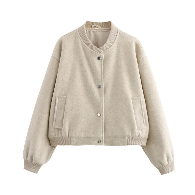 Women's Light Cropped Bomber Jacket 7