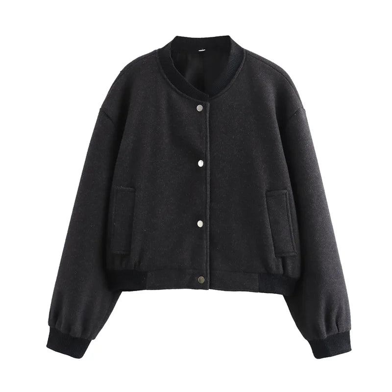 Women's Light Cropped Bomber Jacket 8