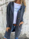 Women's Long Black Cardigan with Buttons and Pockets – Soft Ribbed Knit for Layering 2