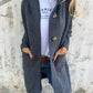 Women's Long Black Cardigan with Buttons and Pockets – Soft Ribbed Knit for Layering 3