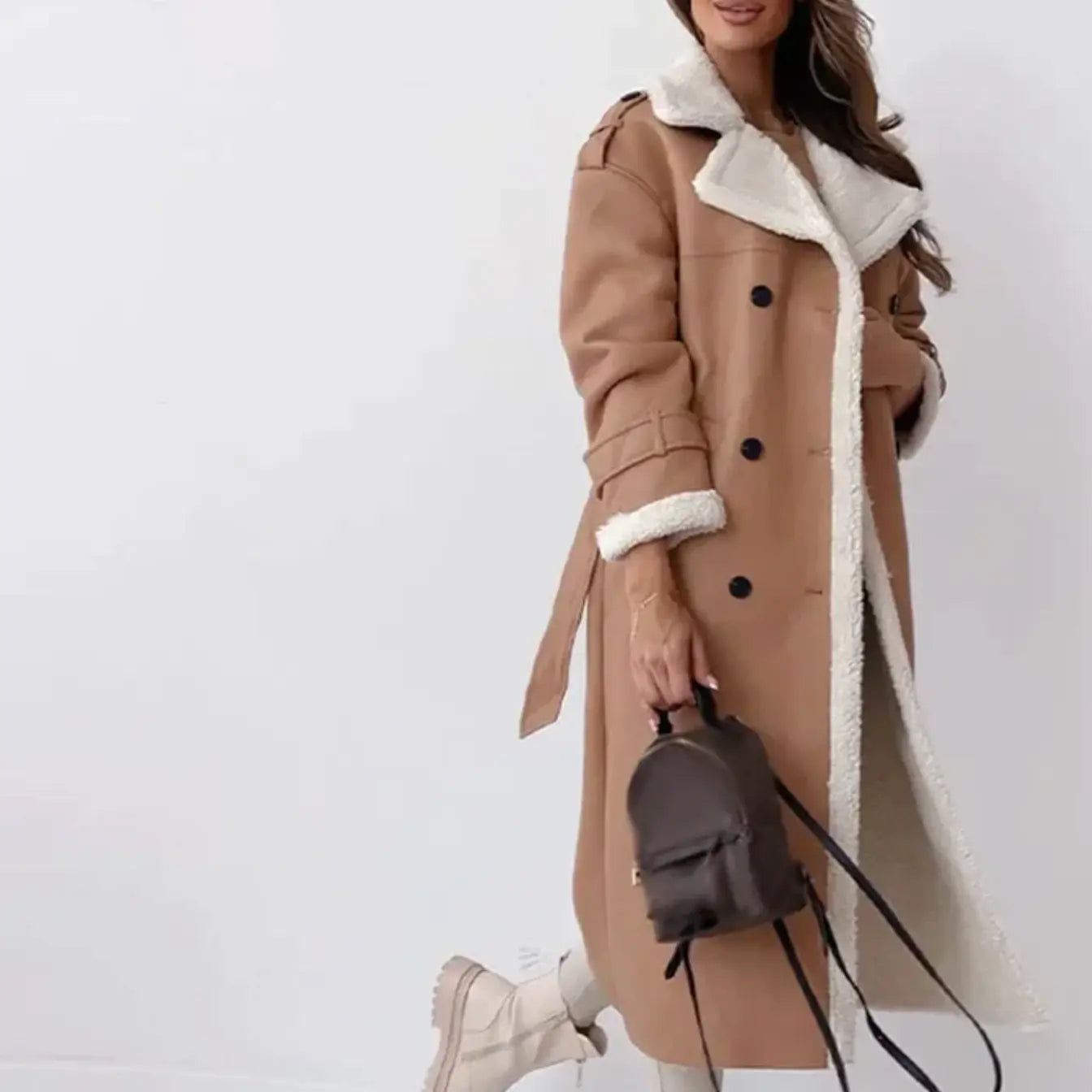 Women's Long Coat Women with Fleece Lining 3