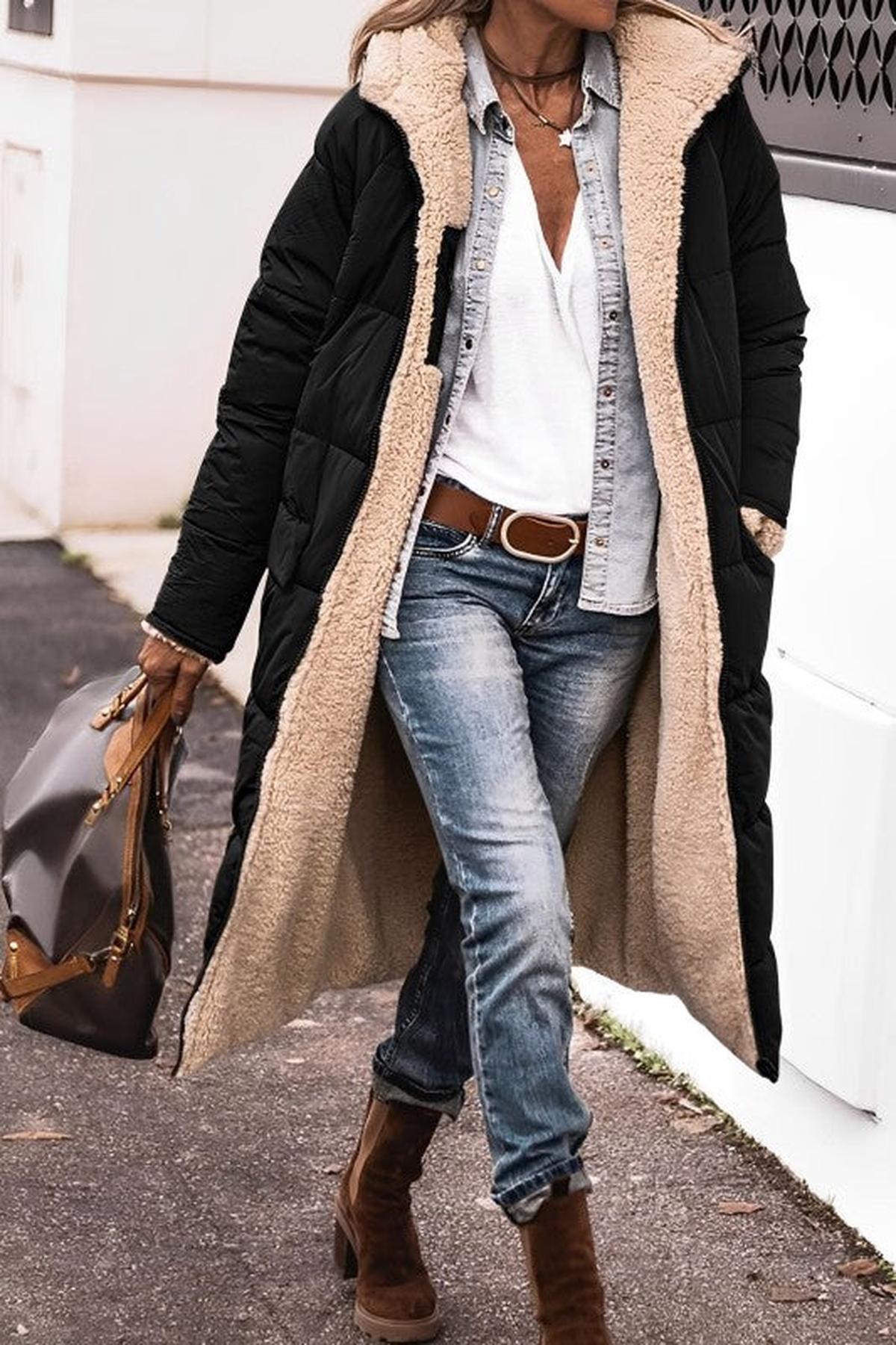 Women's Long Winter Coat Jacket With Hood 0