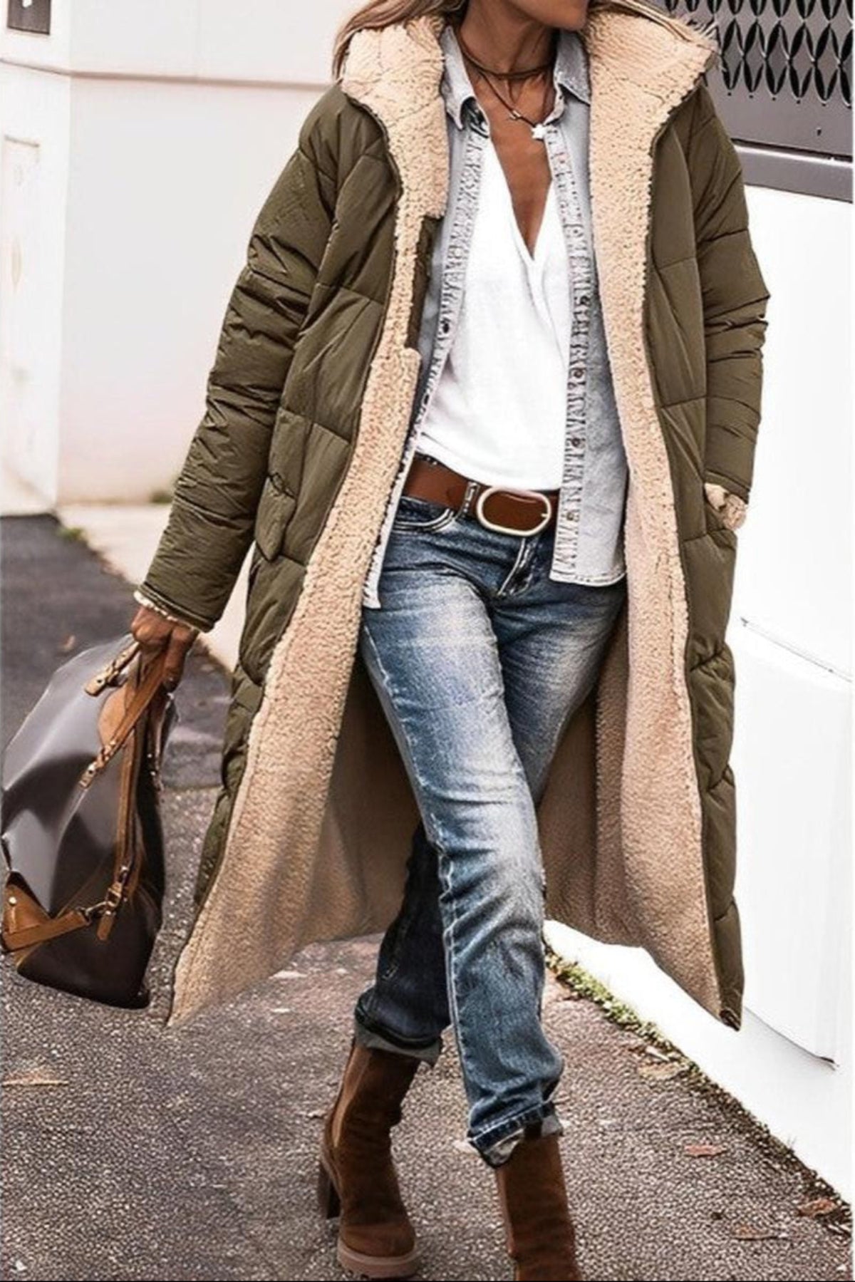 Women's Long Winter Coat Jacket With Hood 4