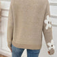 Women's Oversized Floral Knit Sweater - Cozy Round Neck Design, Relaxed Fit, Soft Texture, Everyday Comfort 2