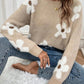 Women's Oversized Floral Knit Sweater - Cozy Round Neck Design, Relaxed Fit, Soft Texture, Everyday Comfort 3