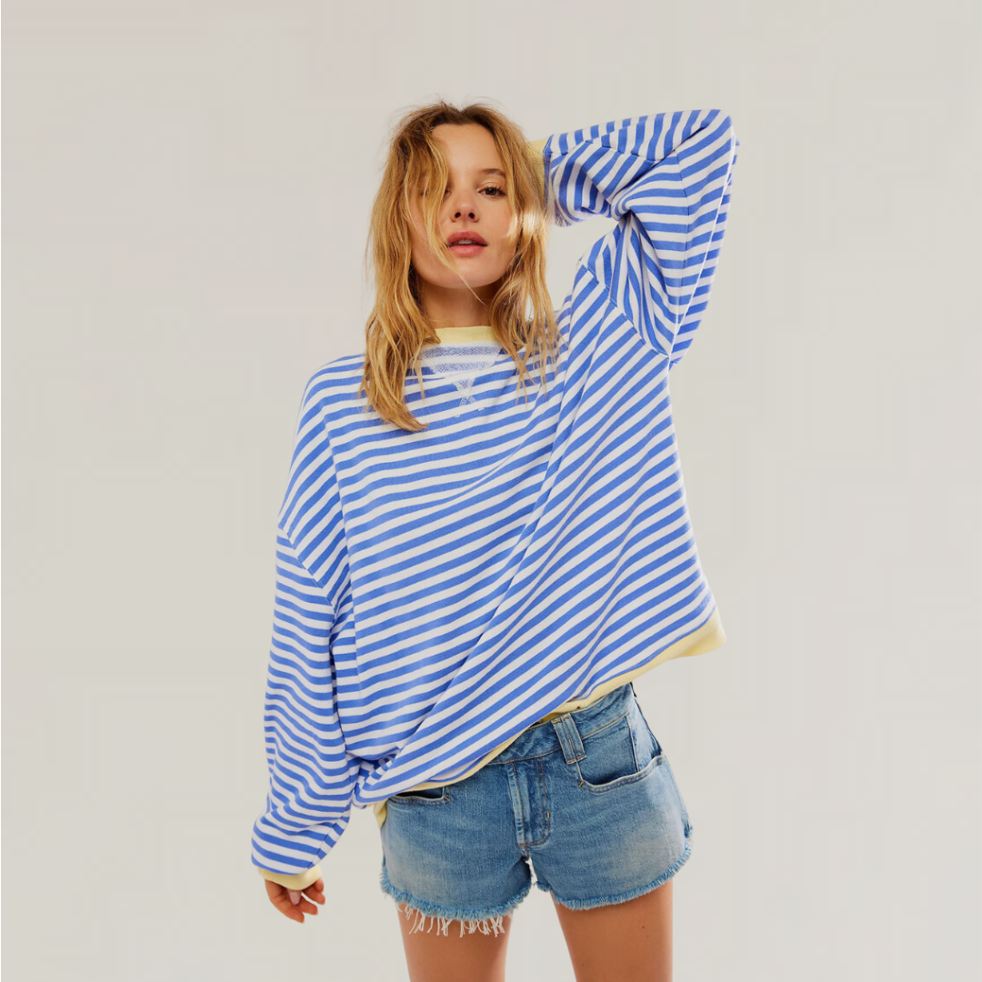 Women's Oversized Striped Sweater – Soft Knit Casual Wear in Multiple Colors, Relaxed Fit for Effortless Style 1