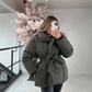 Women's Puffer Jacket with waist belt 4