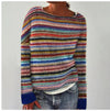 Women's Retro Multi-Colored Knitted Sweater – Soft, Relaxed Fit, Perfect for Layering and Casual Outings 0