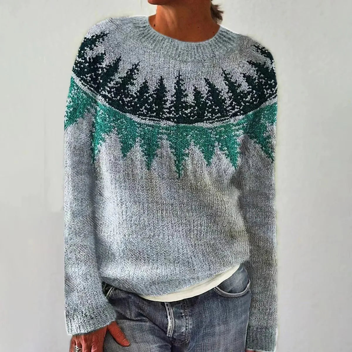Women's Retro Multi-Colored Knitted Sweater – Soft, Relaxed Fit, Perfect for Layering and Casual Outings 7