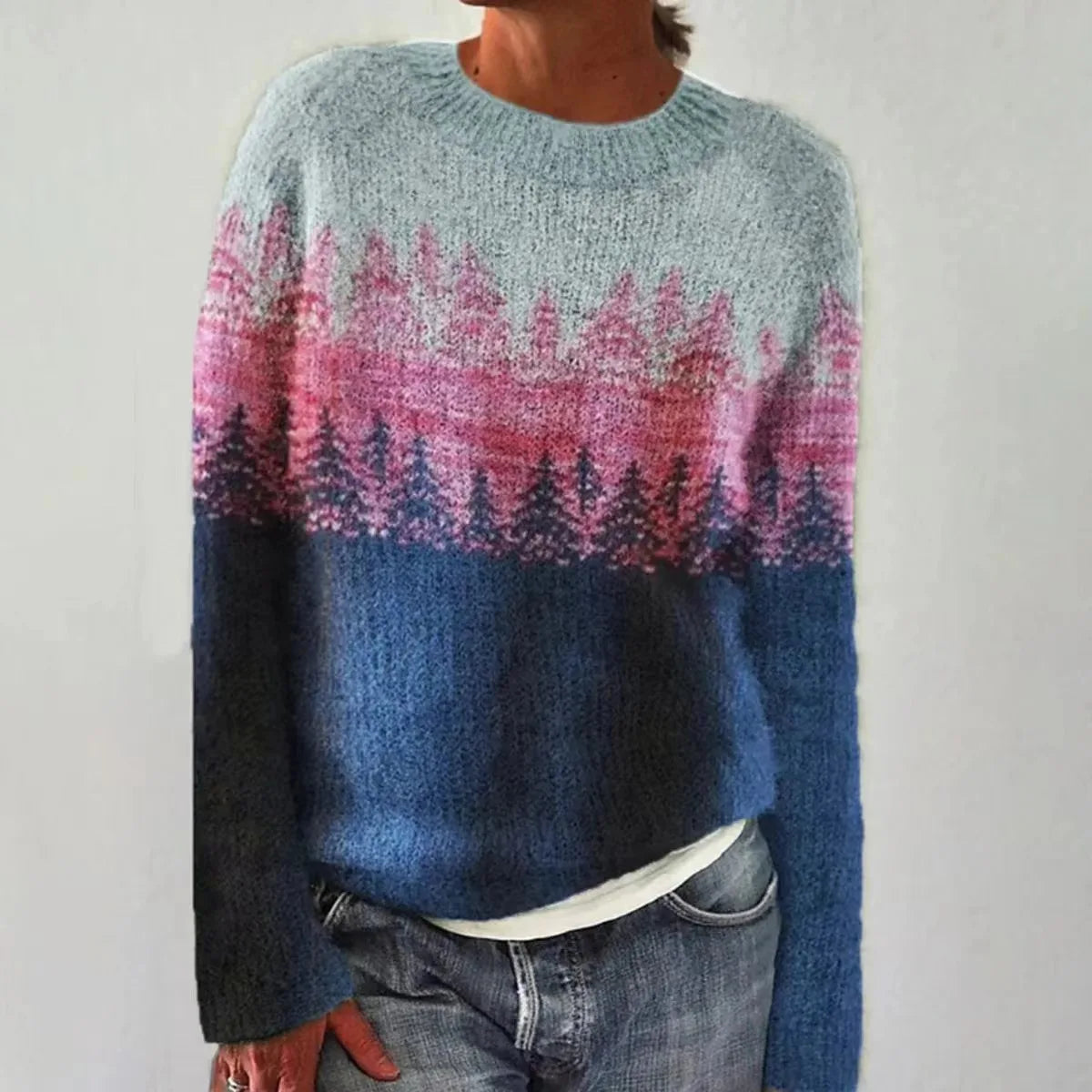 Women's Retro Multi-Colored Knitted Sweater – Soft, Relaxed Fit, Perfect for Layering and Casual Outings 8