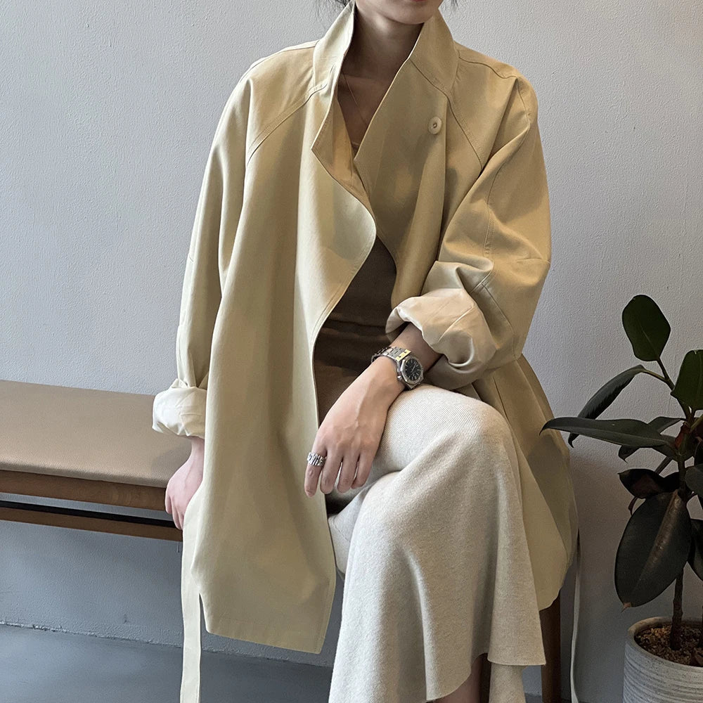 Women's Stand Collar Trench Coat 4