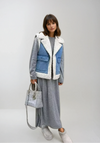 Women's Vintage Shearling Denim Vest 0