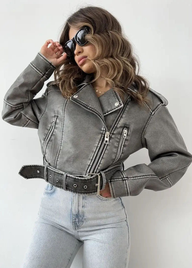 Women's Washed faux leather Jacket 3