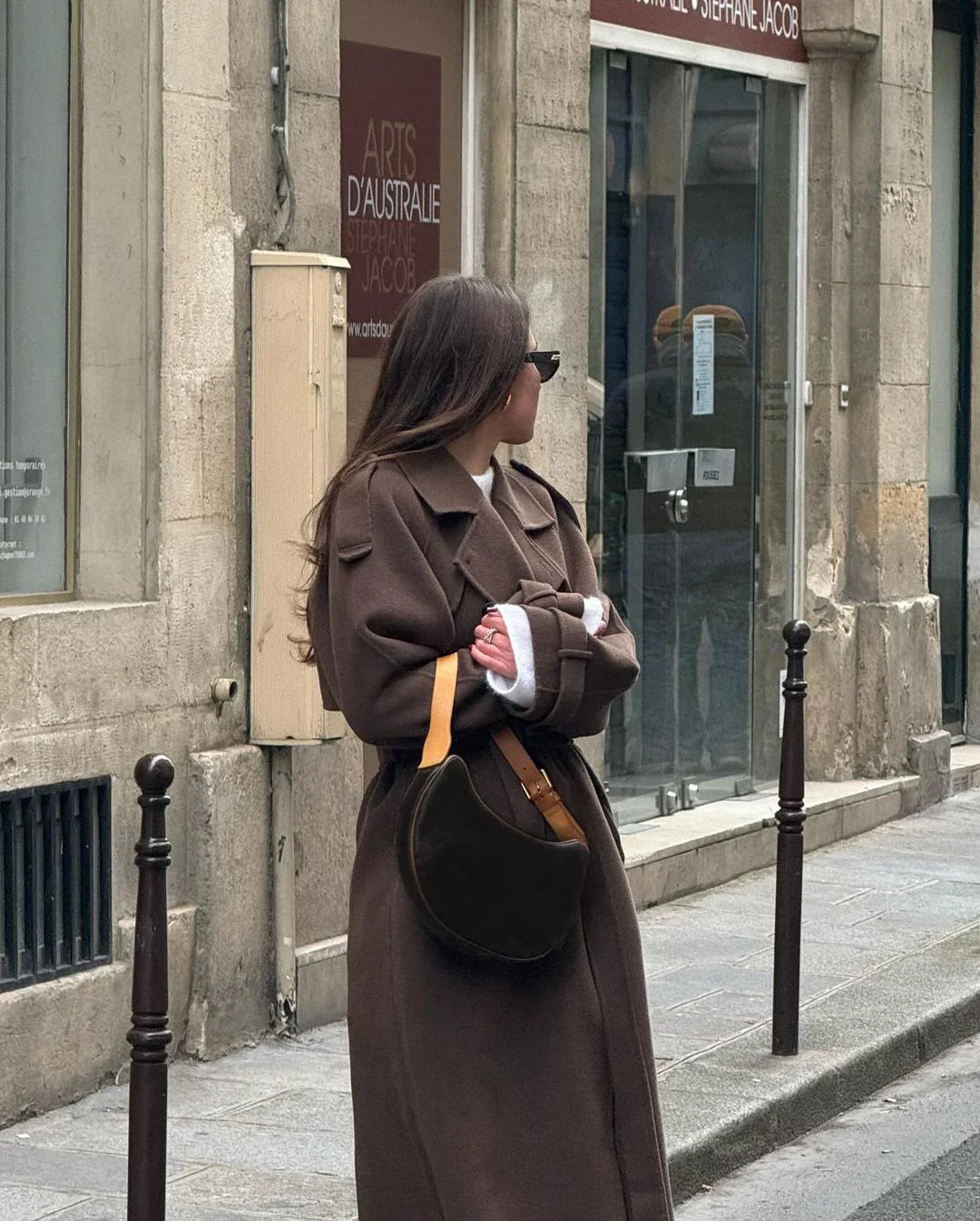 Womens Wool Blend Belted Trench Coat