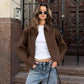 Women's Zipper Collar Jacket 2