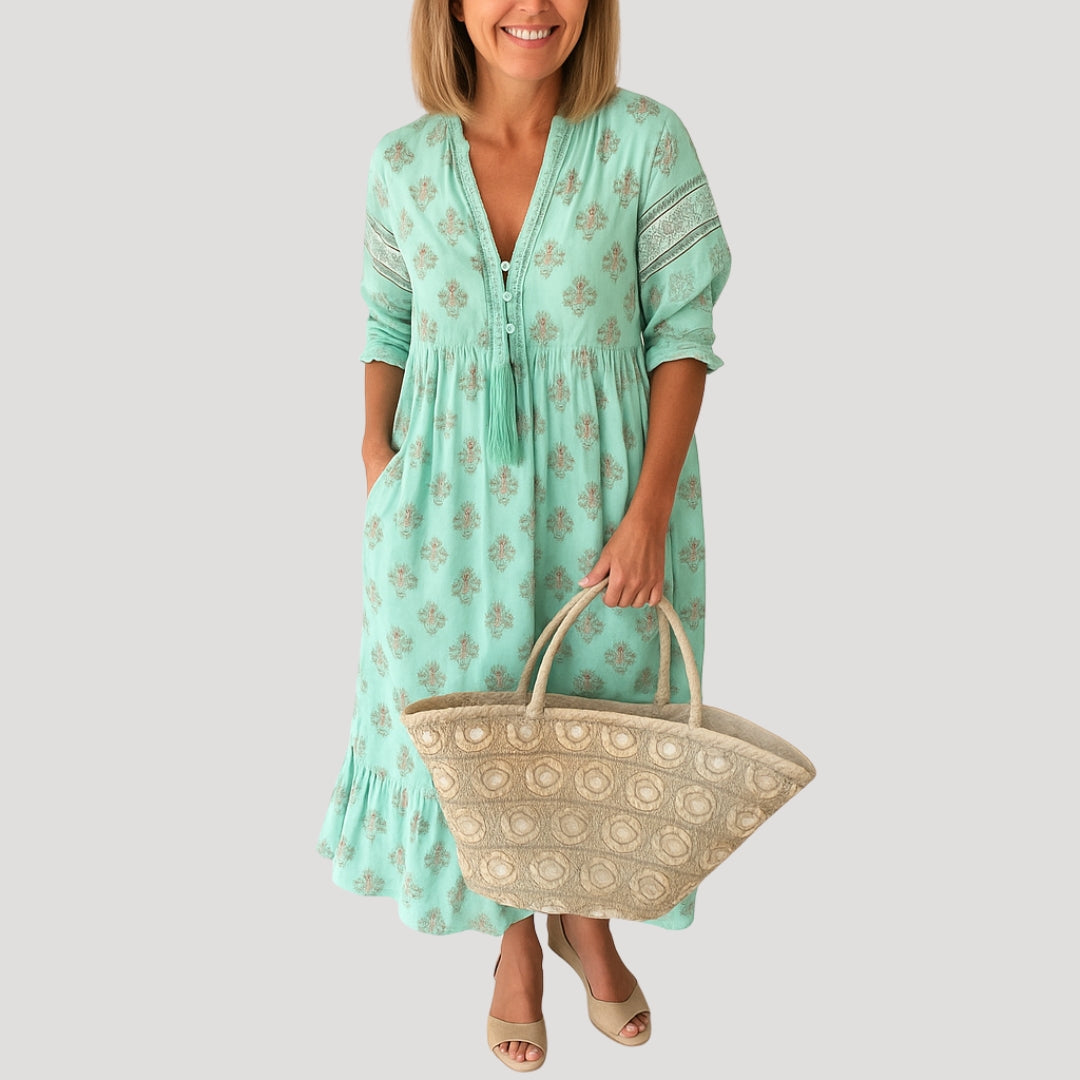 Women's summer midi dress – boho beach style with pockets 2