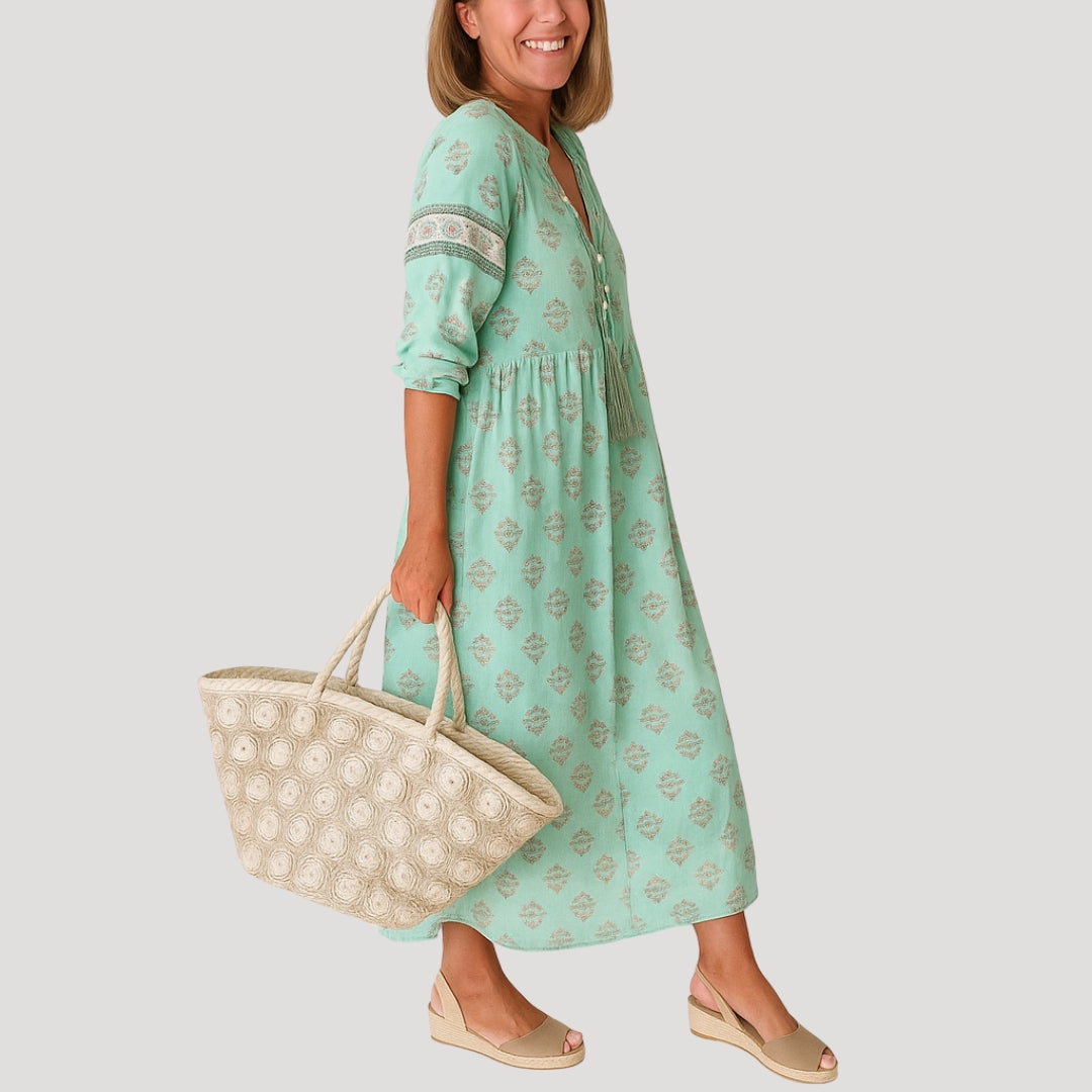 Women's summer midi dress – boho beach style with pockets 3