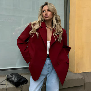 Autumn Cherry Red Suit Jacket