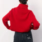 Oversized Red Turtleneck Knit Sweater