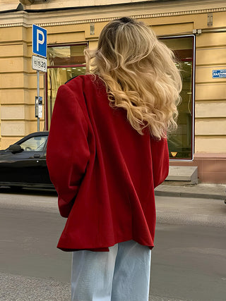 Autumn Cherry Red Suit Jacket